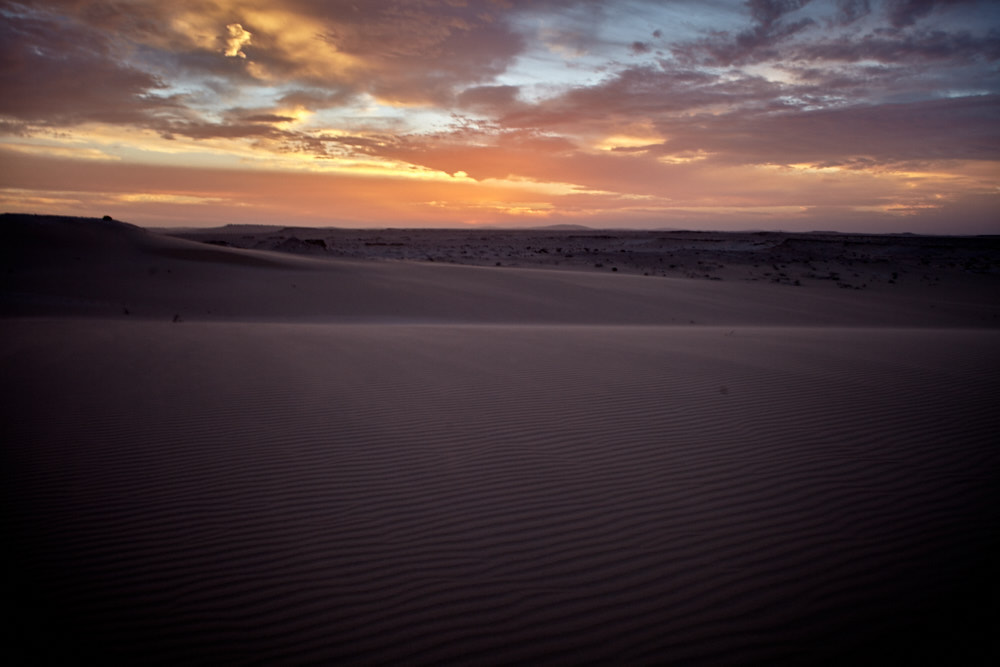 unser erster Sonnenaufgang in Mauretanien