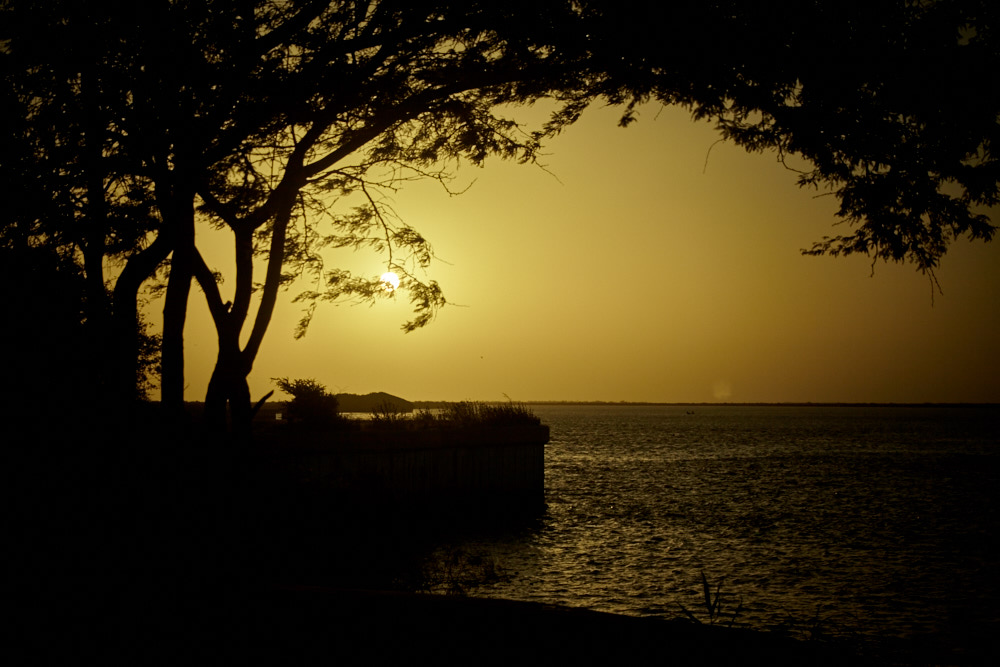Sonnenuntergang am Senegal-Fluss